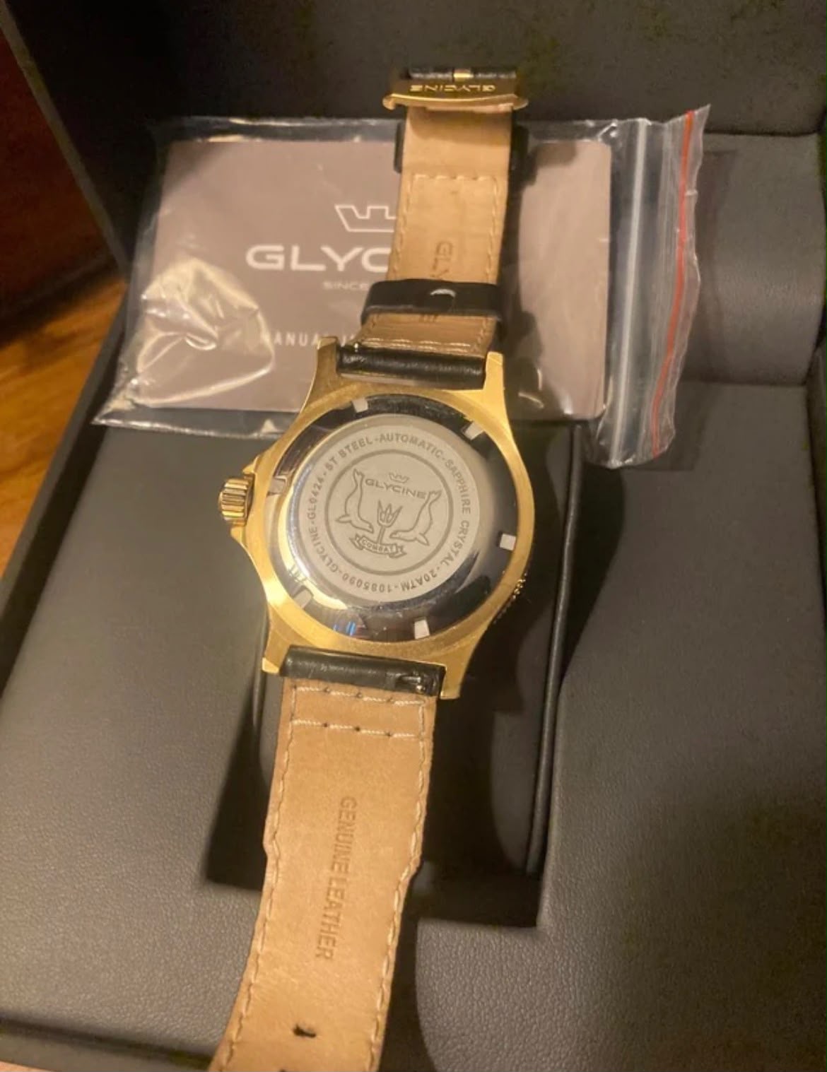 Glycine Combat Sub 42 Charcoal Gold