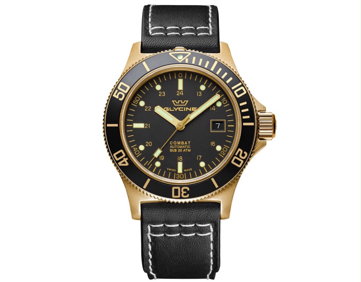 Glycine Combat Sub 42 Charcoal Gold