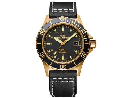 Glycine Combat Sub 42 Charcoal Gold